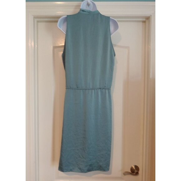 Elie Tahara Shimmer Satin Faux Wrap Sleeveless Business Career Dress 12 - Picture 2 of 14